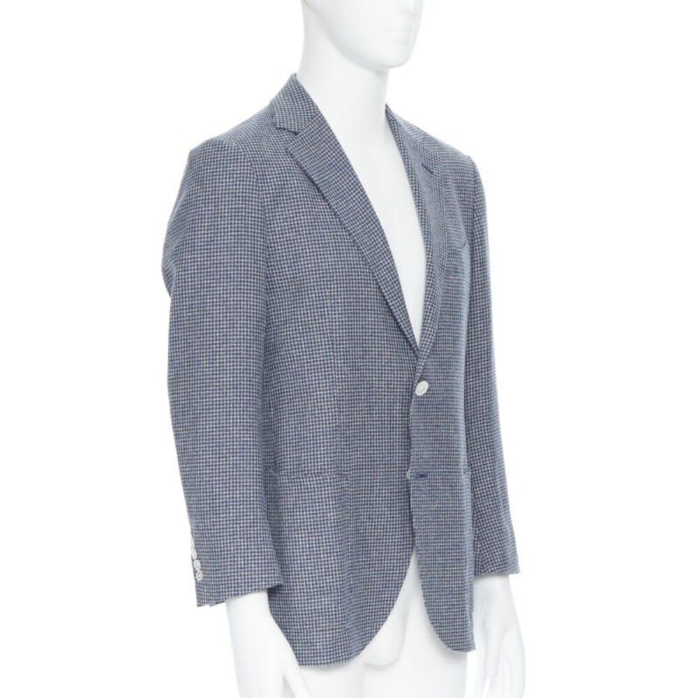 Tomorrowland blue white wool blend double button blazer jacket - Picture 3 of 9